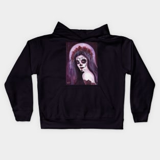 Day of the dead Haunted Moon By Renee Lavoie Kids Hoodie